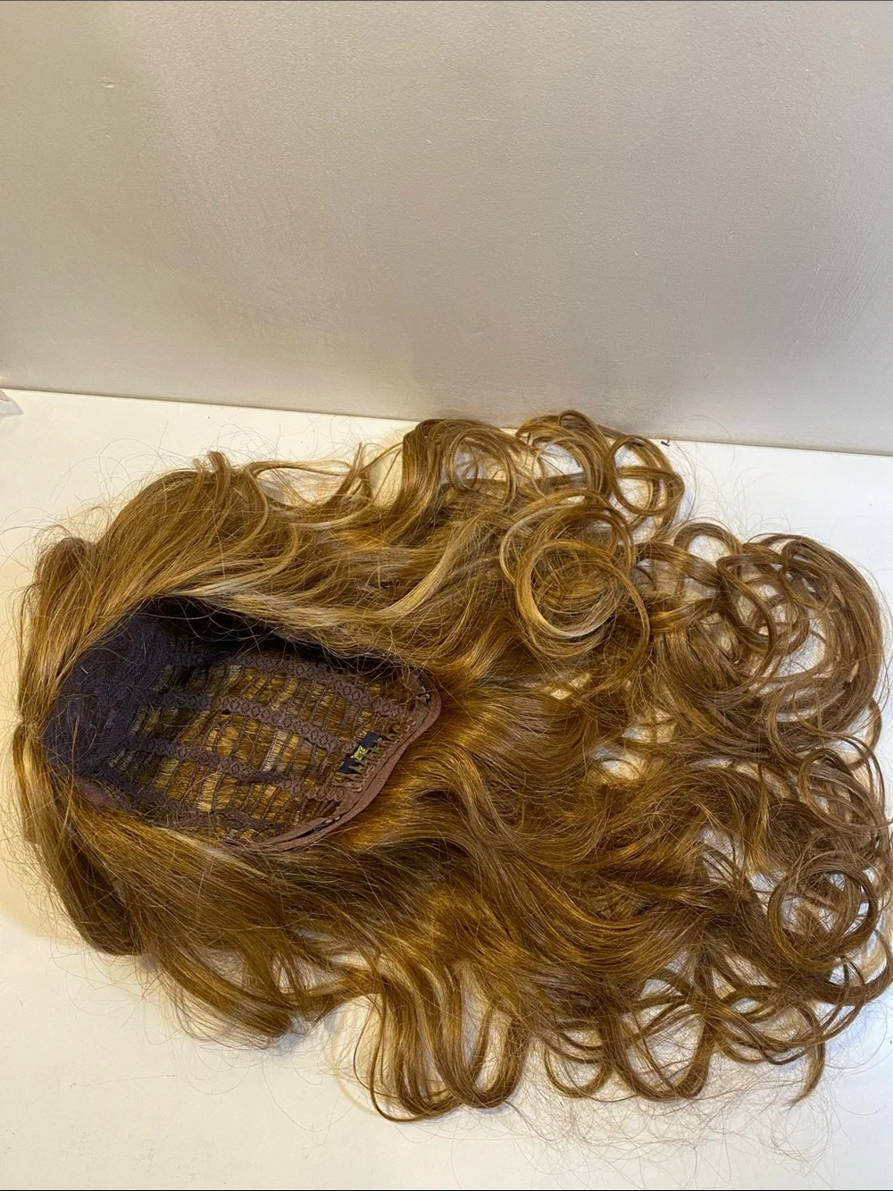 SHAKE & GO Women's Long Wavy Synthetic Wig in Light Ginger Brown